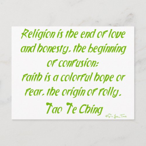 Tao Te Ching On Religion Postcard