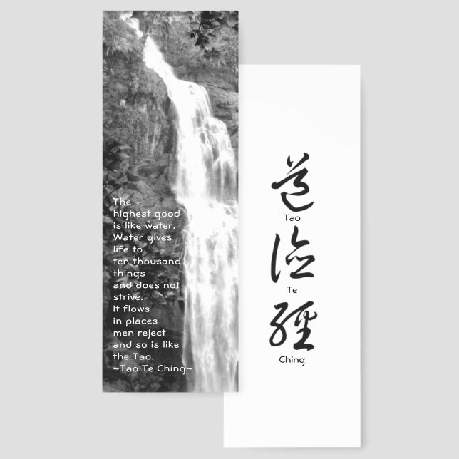 Tao Te Ching "Water"/ Lao Tzu Wisdom ©Photographic Bookmarks (Front & Back)