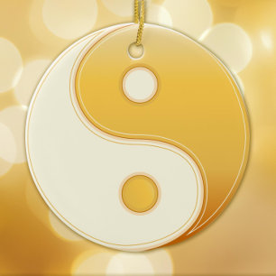Taoism, Gold Symbol Ceramic Ornament