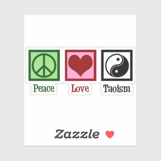 Taoist Peace Love Taoism Yin Yang Sticker (Sheet)
