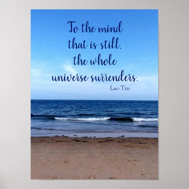 Taoist Quote Beach Photograph Poster (Front)