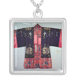 Taoist Robe With Tai Chi Yin and Yang Silver Plated Necklace