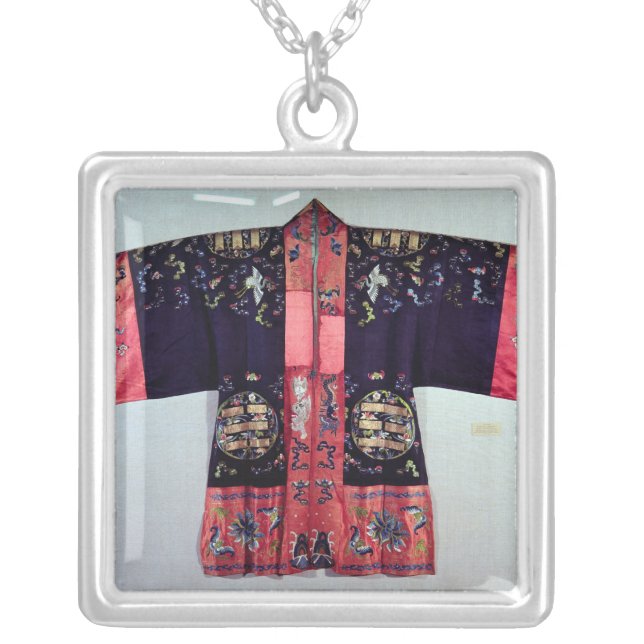 Taoist Robe With Tai Chi Yin and Yang Silver Plated Necklace (Front)