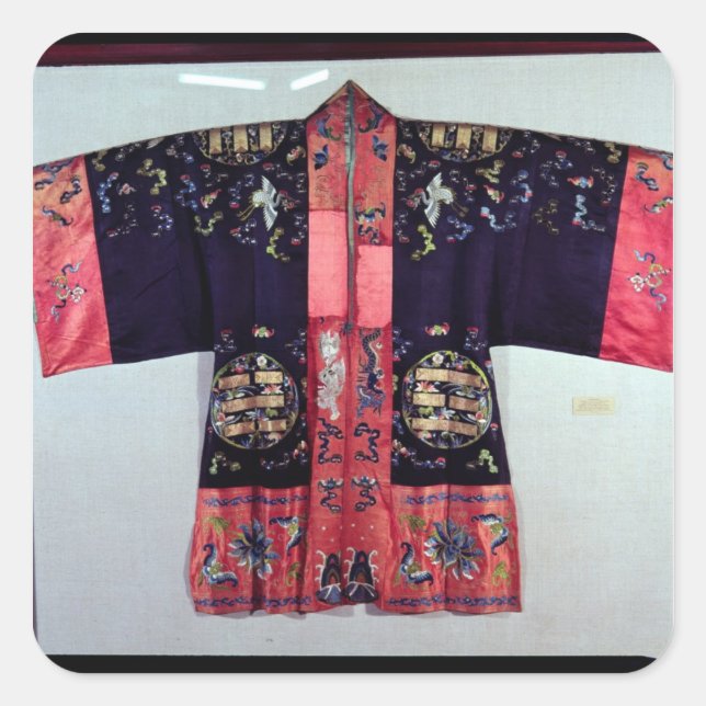 Taoist Robe With Tai Chi Yin and Yang Square Sticker (Front)