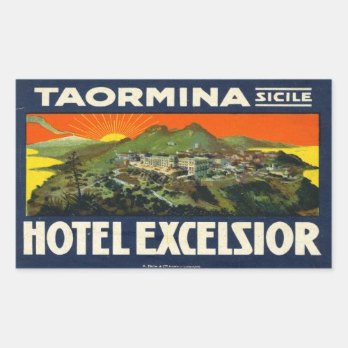 Taorimina Sicily Hotel Excelsior Rectangular Sticker