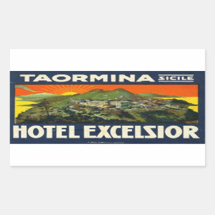 Taorimina Sicily Hotel Excelsior Rectangular Sticker