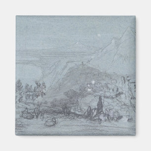 Taormina, from 'Views of Sicily' (chalk & gouache Magnet