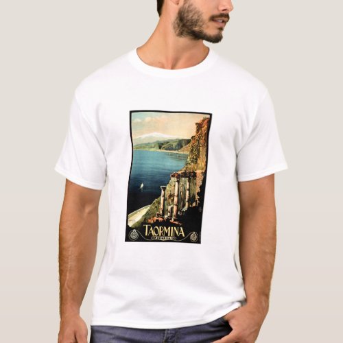 TAORMINA ITALIA Sicily Old Italy ENIT Travel Ad T_Shirt