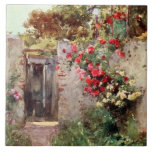 Taormina Italy Flowers 1918 Ceramic Tile<br><div class="desc">Taormina Italy,  flowers by a doorway.  Bright and beautiful colors.</div>