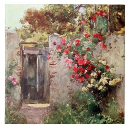 Taormina Italy Flowers 1918 Ceramic Tile