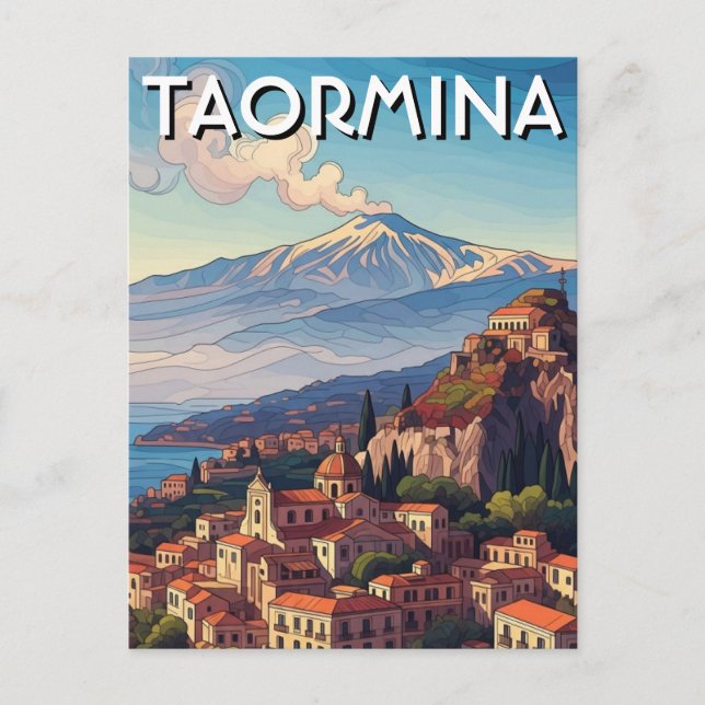 Taormina Italy Mount Etna Postcard (Front)