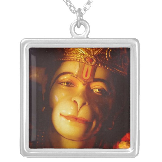 TAOS%20Hanuman%20clsoeup Silver Plated Necklace (Front)