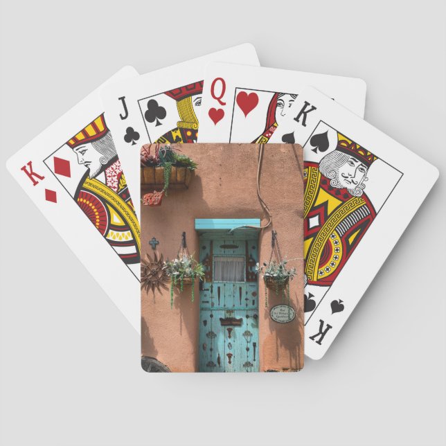 Taos Adobe Blue Door New Mexico Poker Cards (Back)