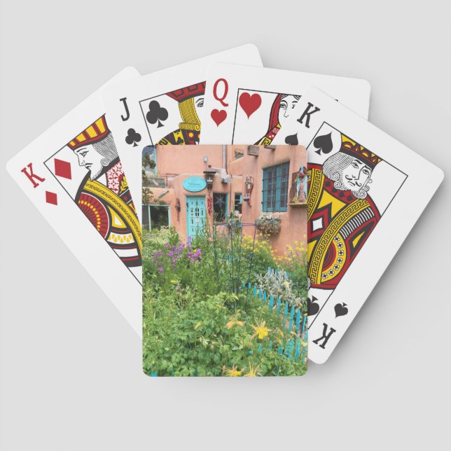 Taos Garden Blue Door New Mexico Poker Cards (Back)