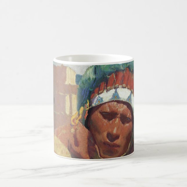 Taos Indian Holding a Water Jug by Blumenschein Coffee Mug (Center)