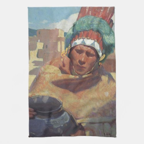 Taos Indian Holding a Water Jug by Blumenschein Kitchen Towel