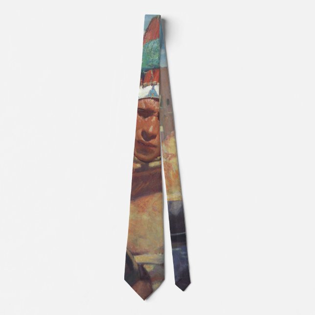 Taos Indian Holding a Water Jug by Blumenschein Tie (Front)