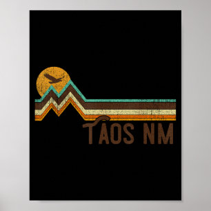 Taos New Mexico 70s 80s Retro Style Vintage Distre Poster