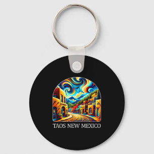 Taos New Mexico - Expressionism Art -  Keychain