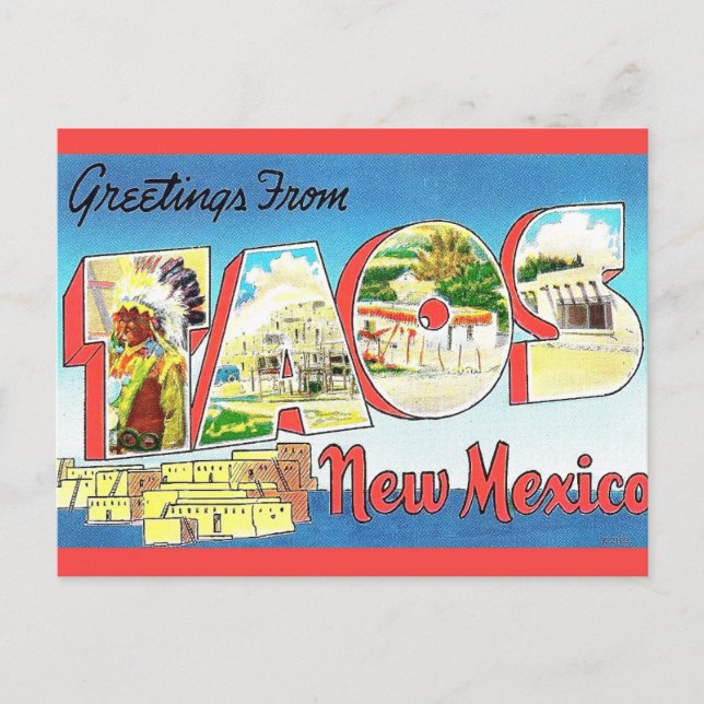 Taos New Mexico Greeting Postcard (Front)