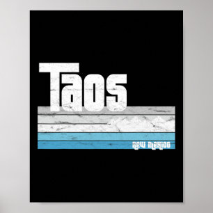 Taos New Mexico Nm Retro Vintage Skiing Hiking Mou Poster