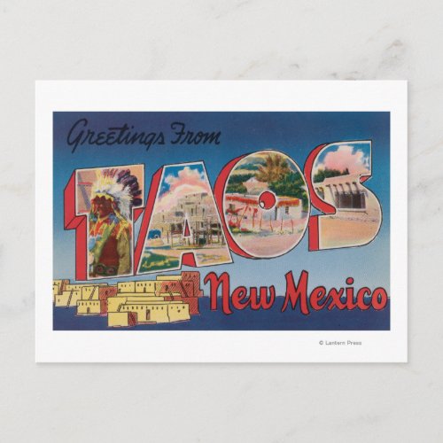 Taos New MexicoLarge Letter ScenesTaos NM Postcard