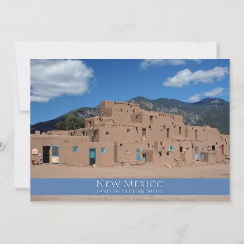 Taos Pueblo, New Mexico Custom Announcement