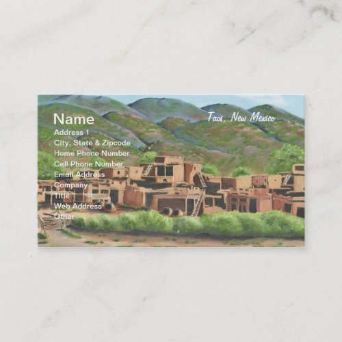 Taos Pueblo New Mexico Business Card