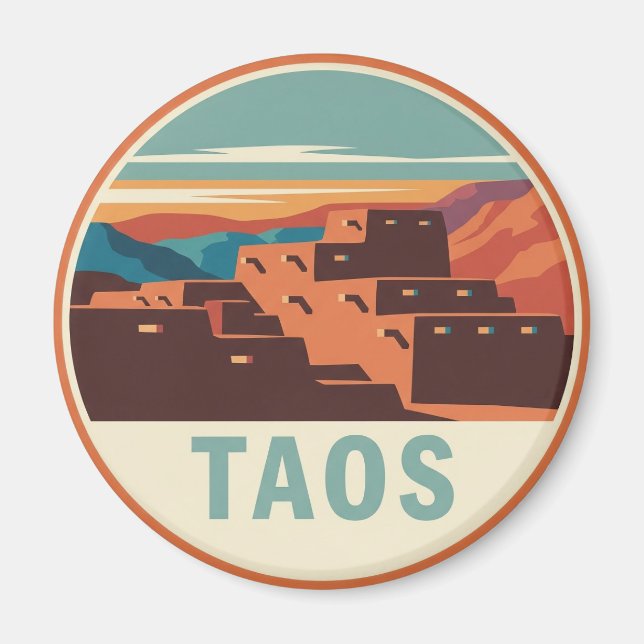 Taos Pueblo New Mexico Magnet (Front)