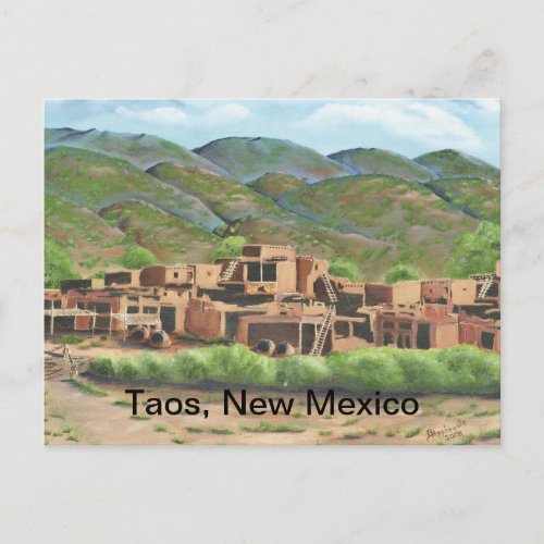 Taos Pueblo New Mexico Postcard