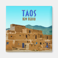Taos Pueblos New Mexico Vintage