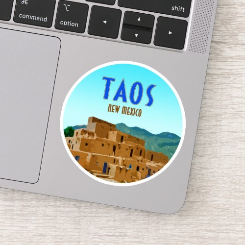 Taos Pueblos New Mexico Vintage Sticker