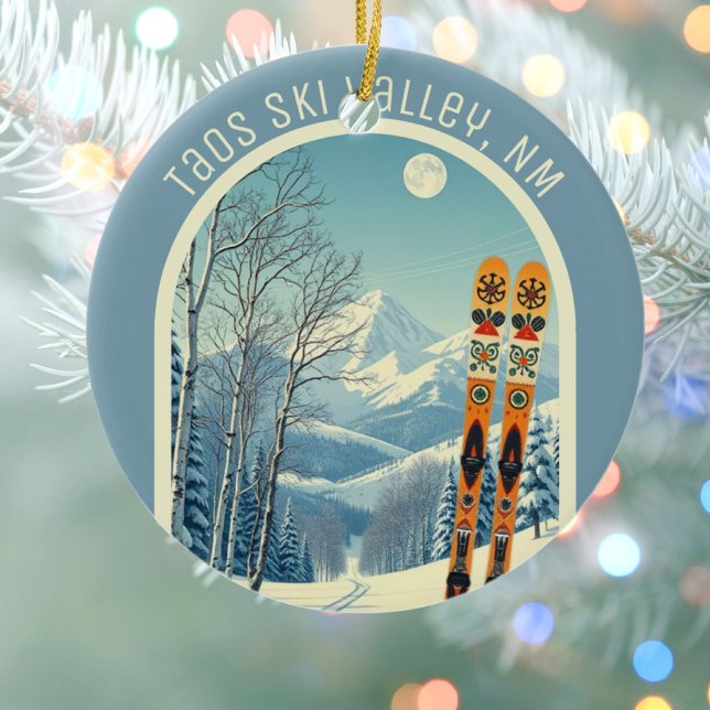 Taos Ski Valley New Mexico ski souvenir  Ceramic Ornament (Creator Uploaded)