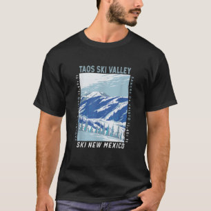 Taos Ski Valley Ski Area New Mexico Distressed Vin T-Shirt