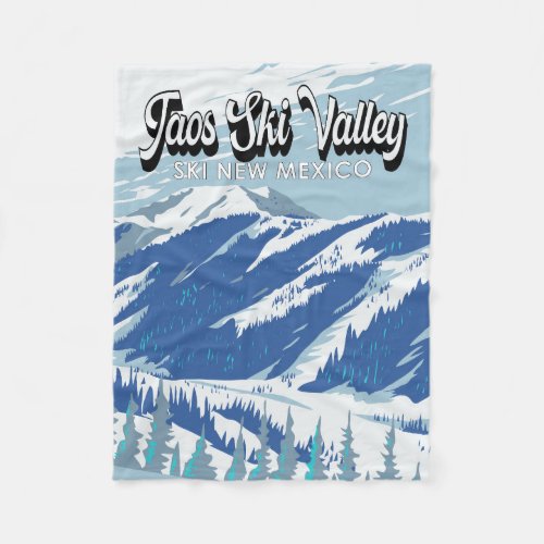 Taos Ski Valley Ski Area Winter New Mexico Vintage Fleece Blanket