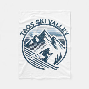 Taos Ski Valley Ski Resort Winter Skiing New Mexic Fleece Blanket