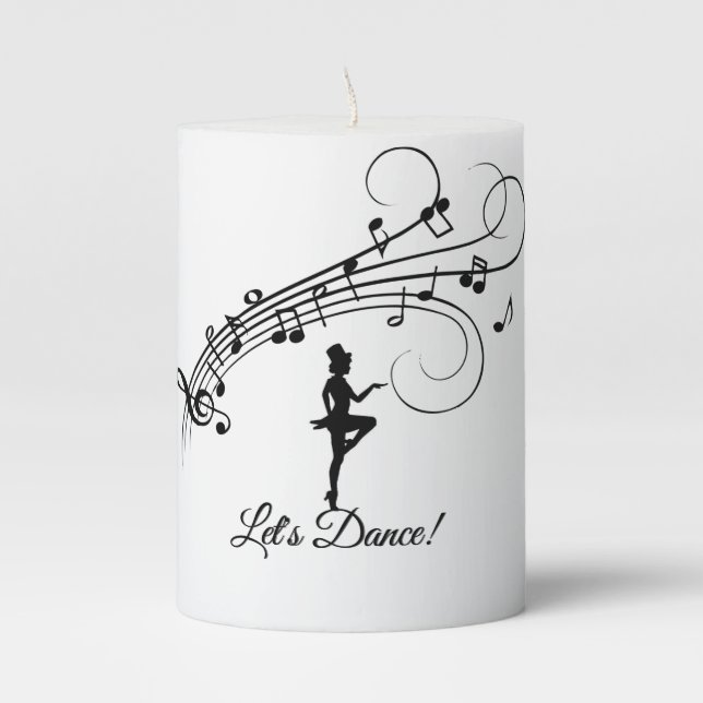 Tap Dance 3 Pillar Candle (Front)