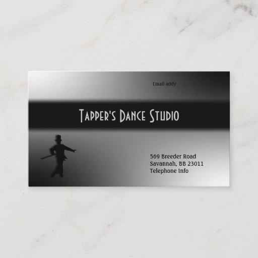 Customizable Tap Dance Business Card - Black n Silver