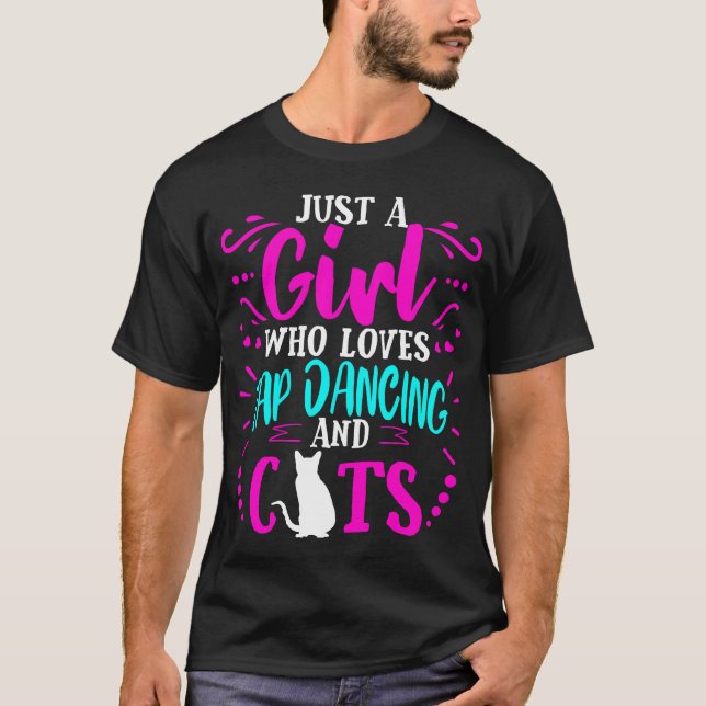 Tap Dance Cats Dancer Dancing Cute Gift Girls Teen T-Shirt (Front)