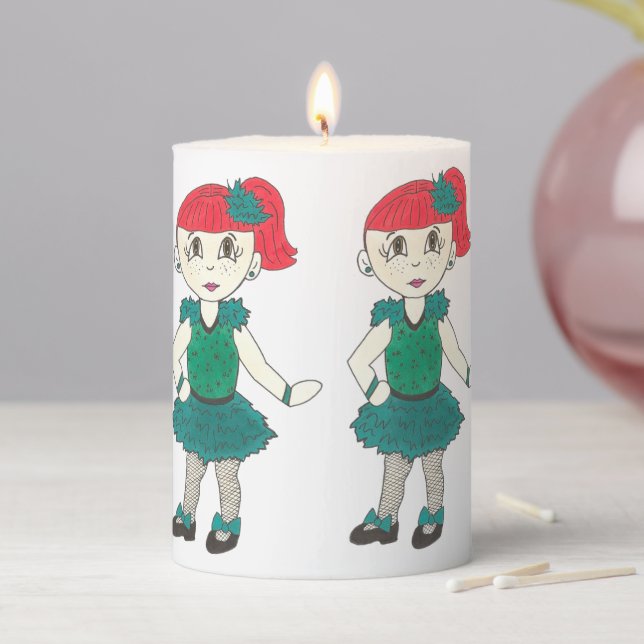 Tap Dance Class Recital Teacher Tapdancing Girl Pillar Candle (In Situ)