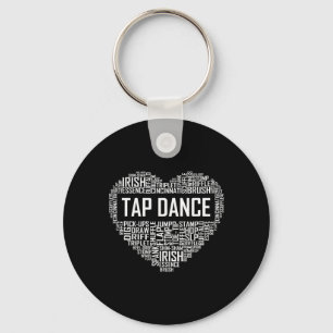 Tap Dance Heart Lover Gift Tap Dancer Gifts Dancin Keychain