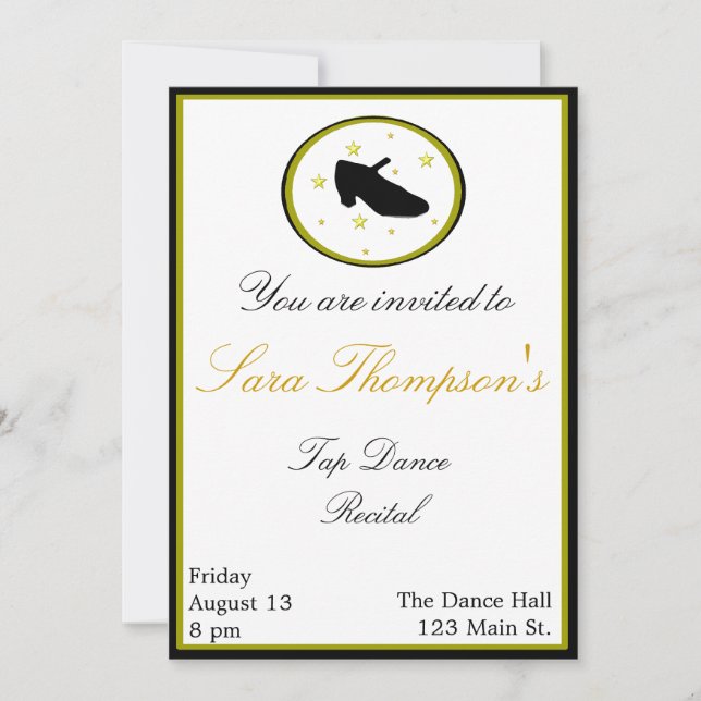 Tap Dance Recital Invitation (Front)