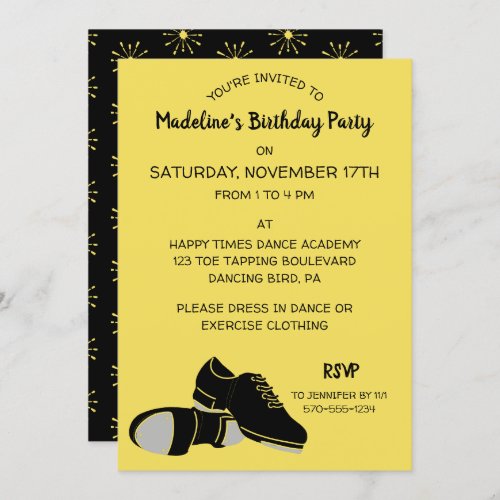 Tap Dance Shoes Dancing Themed Party Invitation