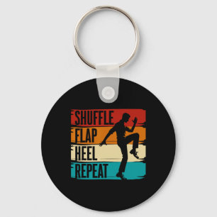 Tap Dance, Shuffle Flap Heel Repeat, Tap Dancer  Keychain