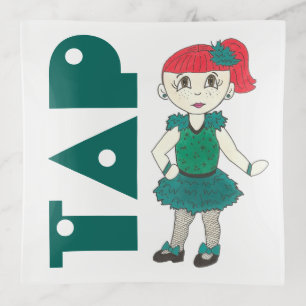 Tap Dance Teacher Redhead Girl Dancer Tapdancing Trinket Tray