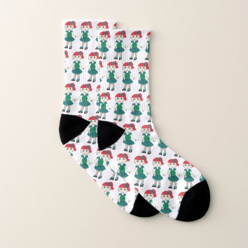 Tap Dance Teal Recital Costume Girl Dancer Studio Socks