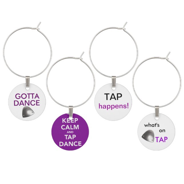 Tap Dance Wine Charms (Staggered)