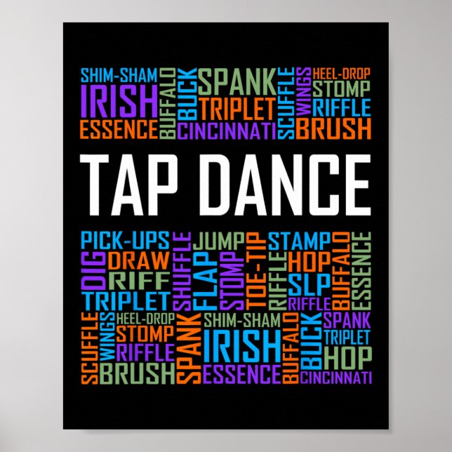 Tap Dance Words Lover Gift Tap Dancer Gifts Dancin Poster (Front)