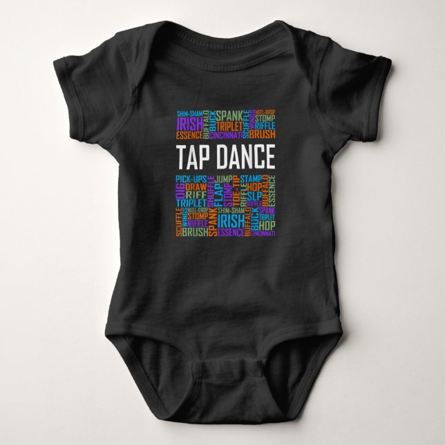 Tap Dance Words Lover Tap DancerDancing Teacher Baby Bodysuit (Front)