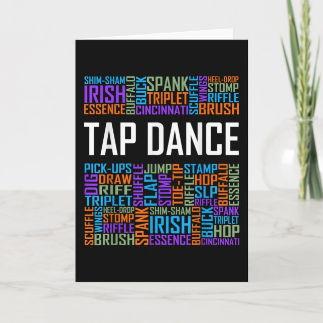 Tap Dance Words Lover Tap DancerDancing Teacher Card (Front)